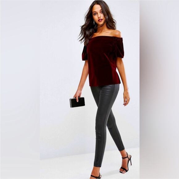 WHBM Velvet Off-the-Shoulder Top S - Picture 9 of 9
